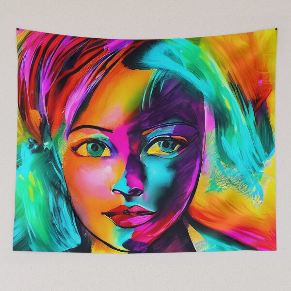 Item preview, Portrait of a young lady with many colors designed and sold by Lefteris Betsis.