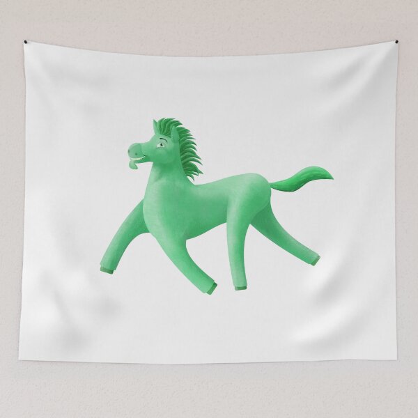 Item preview, Green Wonky Horse painterly designed and sold by BeccaDoodles.
