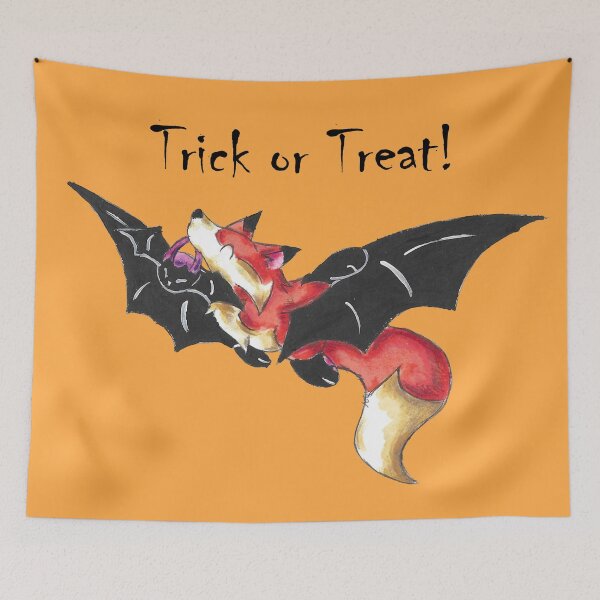Item preview, Flying Fox Trick or Treater (With Text) designed and sold by KOKeefeArt.