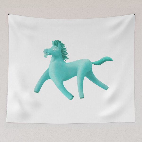 Item preview, Teal Wonky Horse painterly designed and sold by BeccaDoodles.