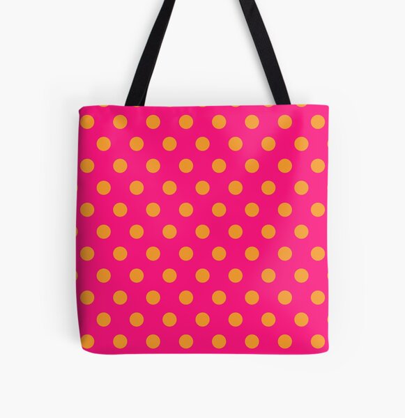 Black Pink Polka Dots Tote Bag