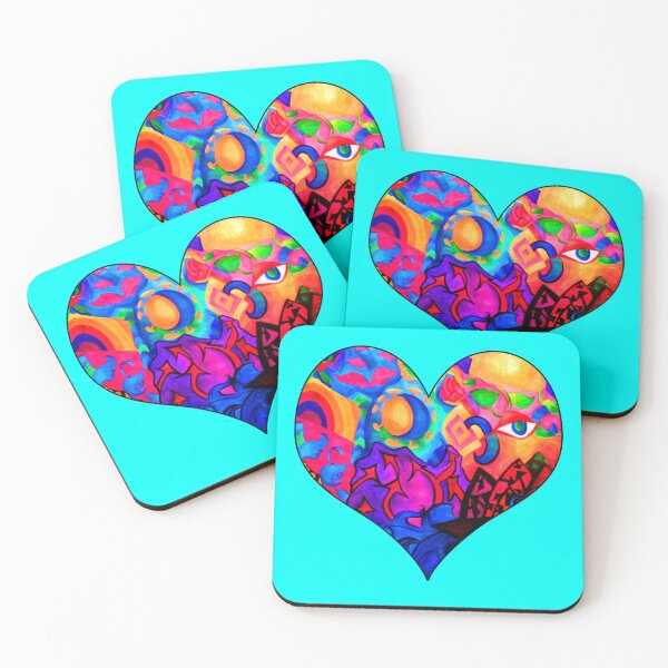 Item preview, Abstract symbolic vibrant colored nature inspired heart designed and sold by artbyomega.