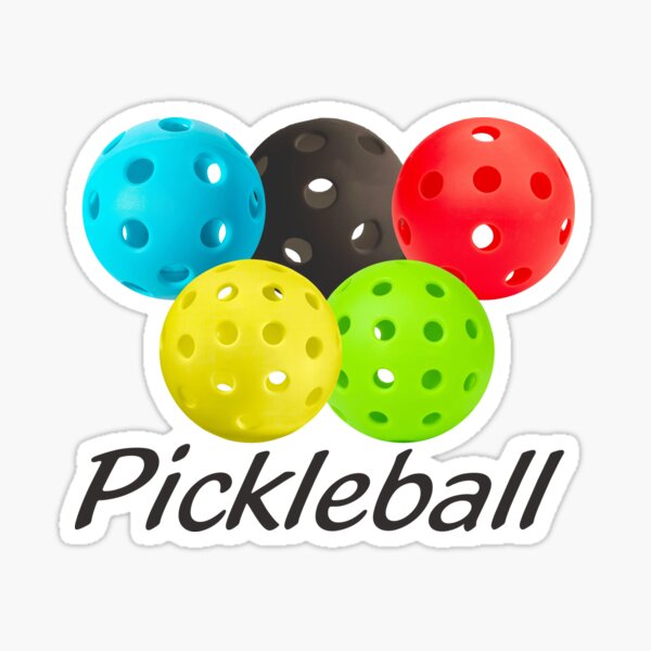 "Olympic Colors Pickleball Design" Sticker for Sale by Mackabee Redbubble