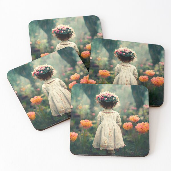 Item preview, An adorable baby girl stands in a beautiful garden designed and sold by zoro92.