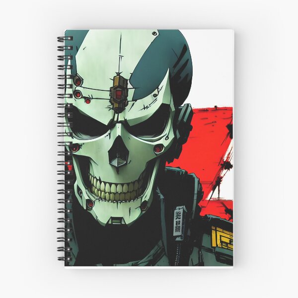 Item preview, Lieutanant Skull Face Reporting For Duty! Drawing Military Cyberpunk Portrait - Made With A.I.   designed and sold by SpektroDesign.
