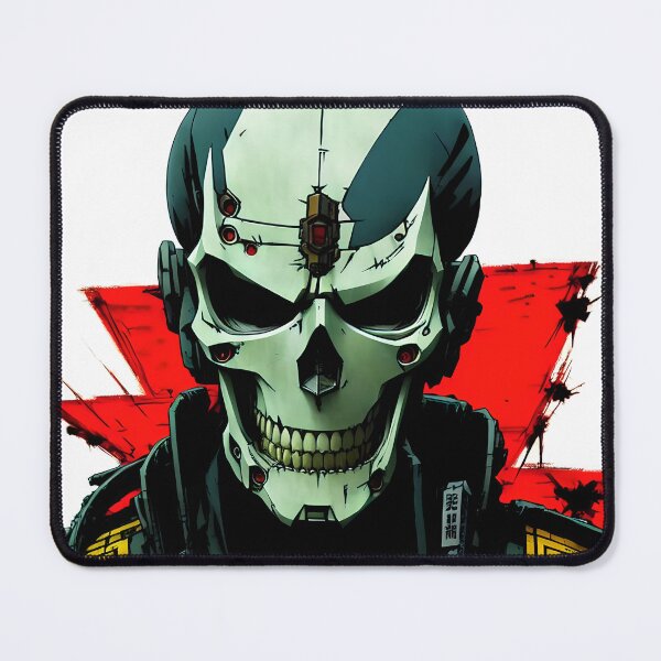 Item preview, Lieutanant Skull Face Reporting For Duty! Drawing Military Cyberpunk Portrait - Made With A.I.   designed and sold by SpektroDesign.