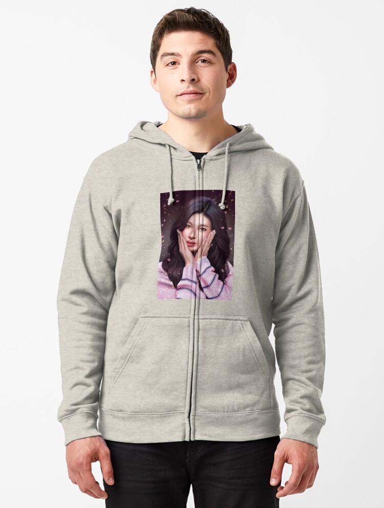 Twice Sana Zipped Hoodie By Autumnleafe Redbubble