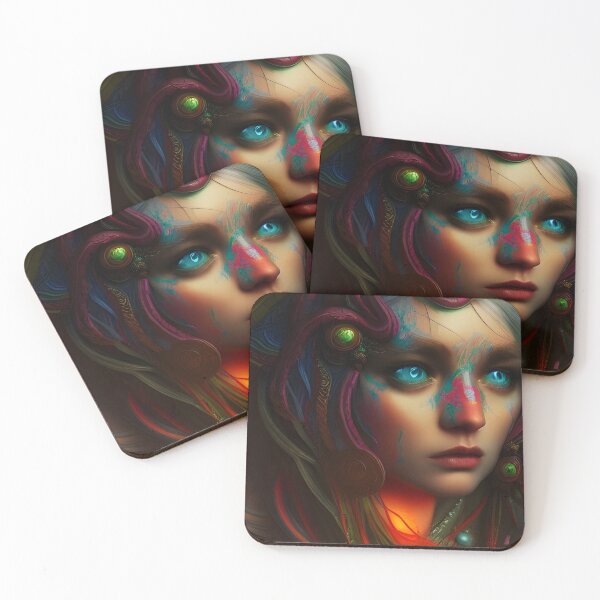 Item preview, Beautiful Tribal Woman Fantasy Portrait Colorful and Somber designed and sold by DanTheManDan.