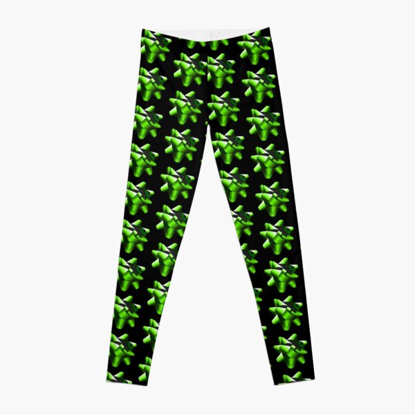 Green Present Bow Leggings