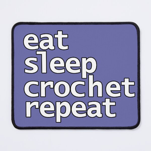 Item preview, Eat Sleep Crochet Repeat Minimal White Text Typography designed and sold by ellenhenry.