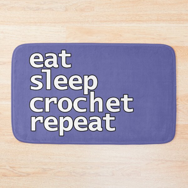 Item preview, Eat Sleep Crochet Repeat Minimal White Text Typography designed and sold by ellenhenry.