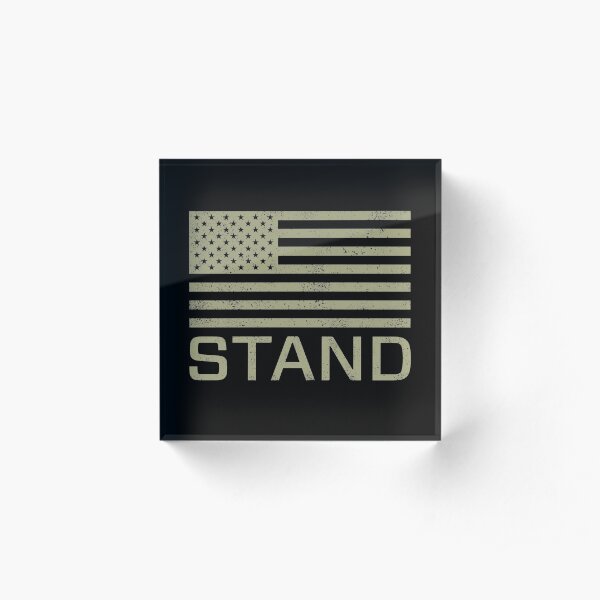Stand - I Don't Kneel - Distressed US USA Flag Acrylic Block
