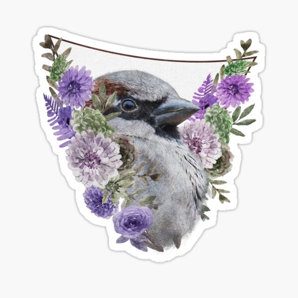 Item preview, Floral Sparrow designed and sold by CritterSticker.