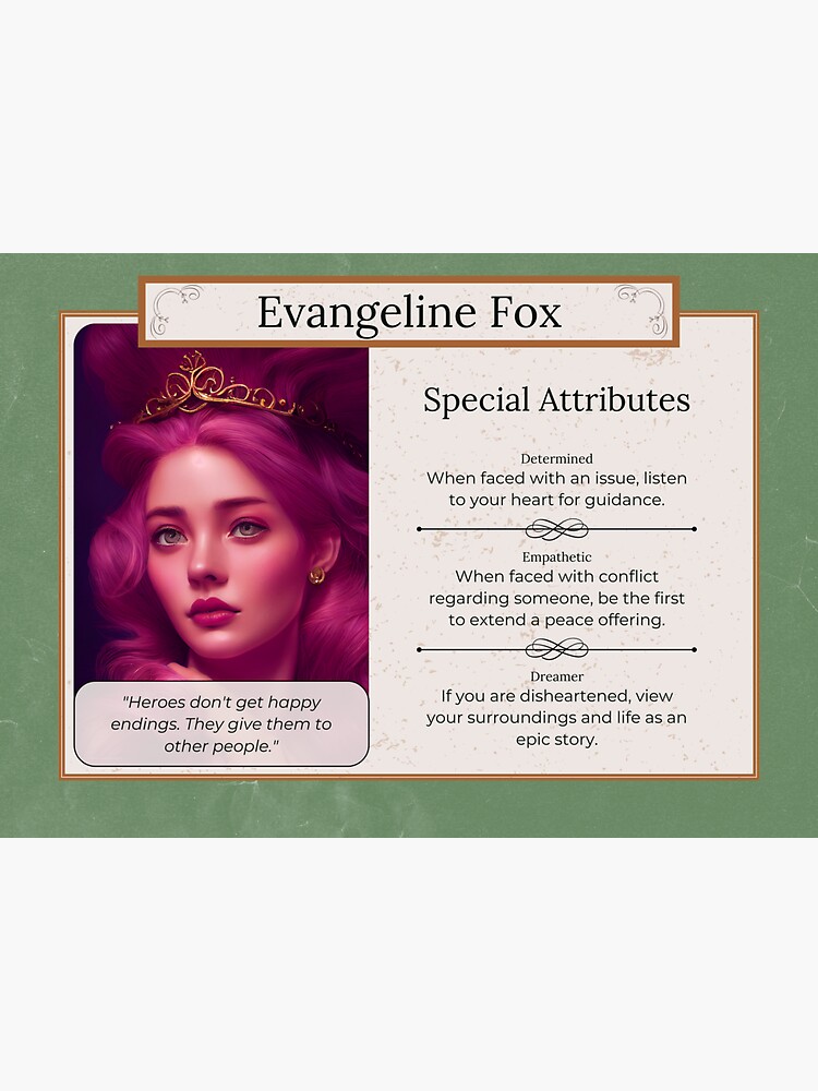 Evangeline Fox Character Card by shelbysivad