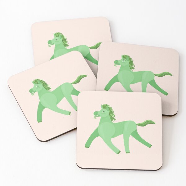 Item preview, Green Wonky Horse clean simplified designed and sold by BeccaDoodles.