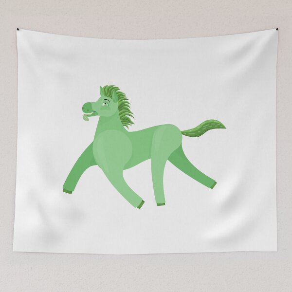 Item preview, Green Wonky Horse clean simplified designed and sold by BeccaDoodles.
