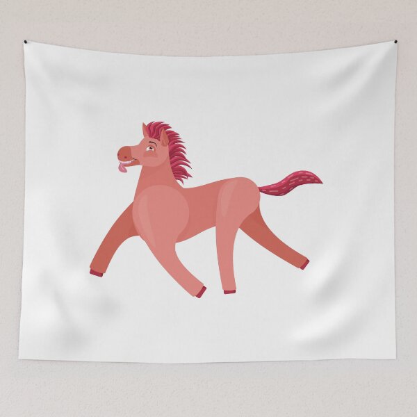 Item preview, Red Wonky Horse clean simplified designed and sold by BeccaDoodles.