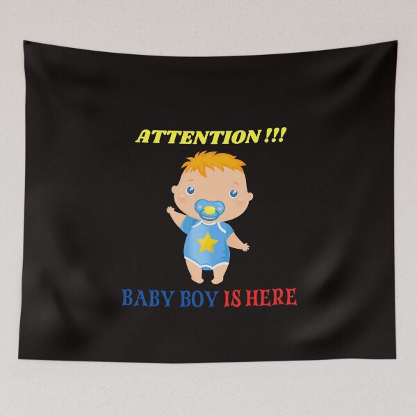 Item preview, Attention Baby Boy Is Here Funny T-Shirt  designed and sold by netdota.