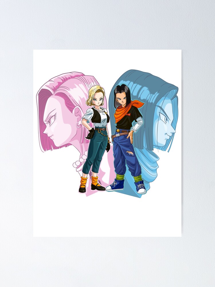 Dragon Ball Poster Android 17 with Logo 12in x 18in Free Shipping