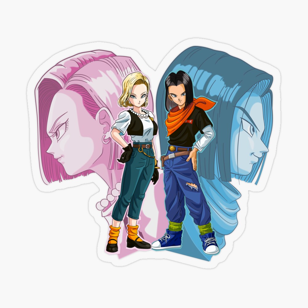 Dragon Ball Poster Android 17 and 18 with Logo 12in x 18in Free Shipping 