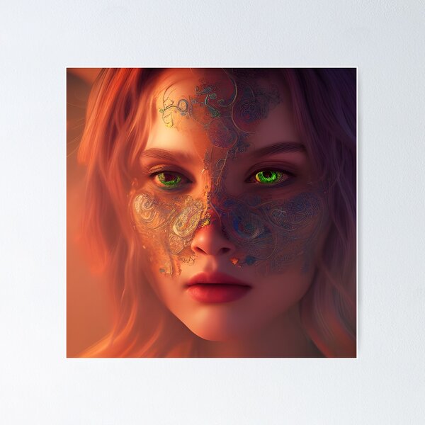 Aperçu de l'œuvre Belle femme aux cheveux blonds et aux yeux verts créée et vendue par DanTheManDan.