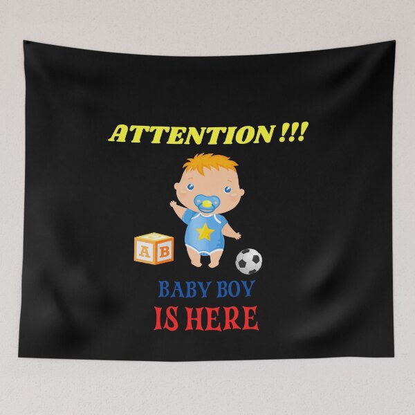 Item preview, Attention Baby Boy Is Here Funny T-Shirt  designed and sold by netdota.