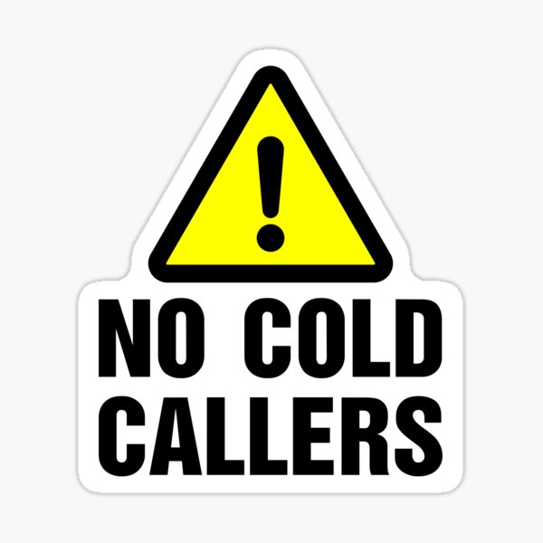No Cold Callers Sticker for Front Door Outdoor Waterproof Window Stciker 140mm x 100mm