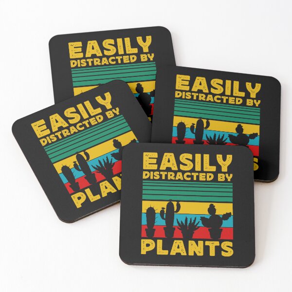 Item preview, Easily districted by plants saying retro vintage funny cactus Plants Lover  designed and sold by BELASKRI STORE.