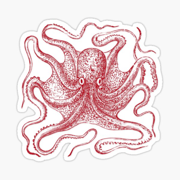Removable Water-Activated Wallpaper Blue Octopus Nautical Sea Creatures Vintage
