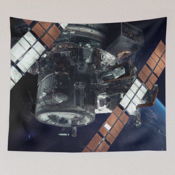 Item preview, Space Station Drawing designed and sold by redmoonrocket.