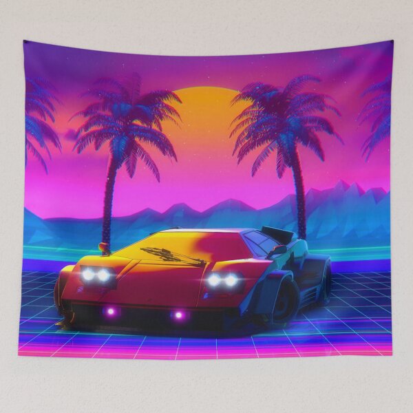 Item preview, Lambo Countach Synthwave Sunset designed and sold by SimoCars.
