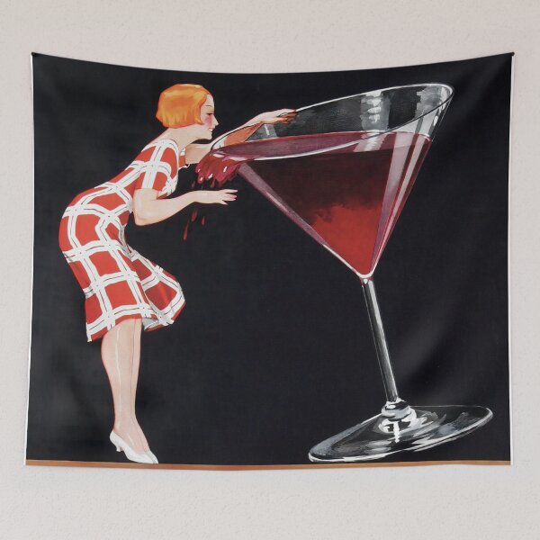 Item preview, Woman and Giant Glass of Wine Vintage Wall Art designed and sold by vintagevivian.