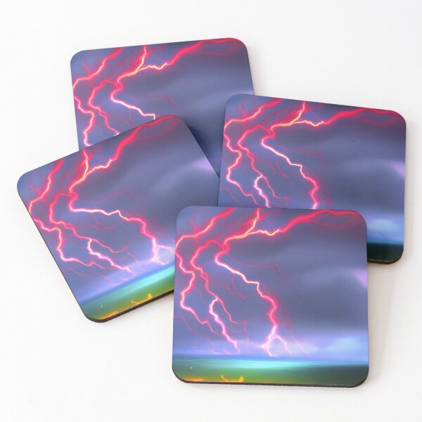 Item preview, Red Lightning Bolt in Thunderstorm Modern Impressionism, AI Generated Art designed and sold by ACC .