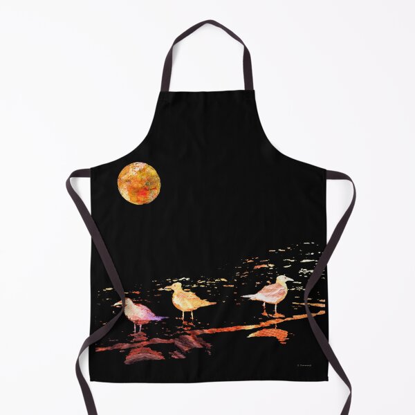 Item preview, Night Gulls Beach Full Moon Art by Sharon Cummings designed and sold by Sharon Cummings Art.
