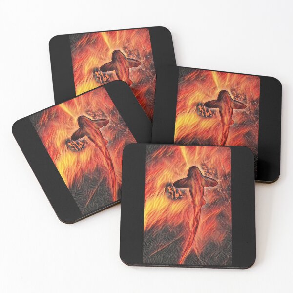 Item preview, Shark From Bottom Swimming In Fire designed and sold by Namsus-Printing.