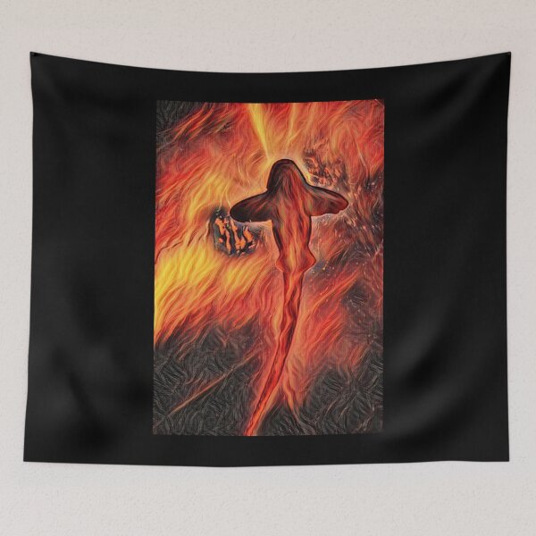 Item preview, Shark From Bottom Swimming In Fire designed and sold by Namsus-Printing.