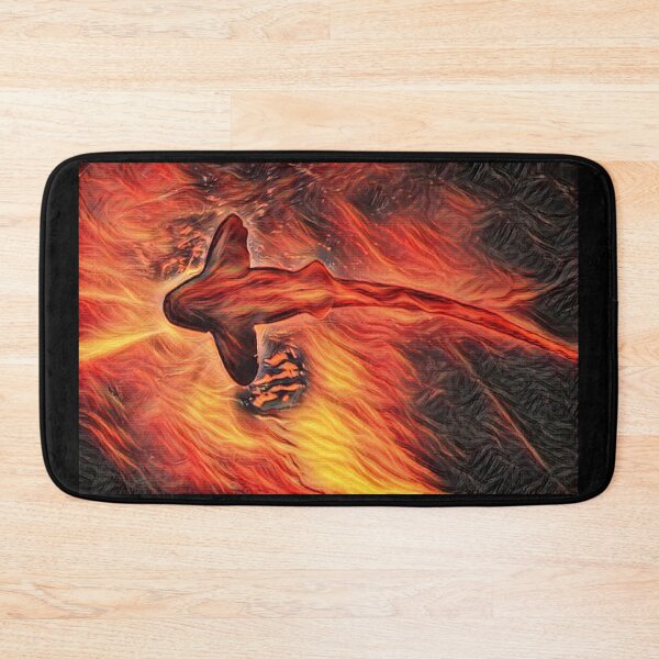 Item preview, Shark From Bottom Swimming In Fire designed and sold by Namsus-Printing.