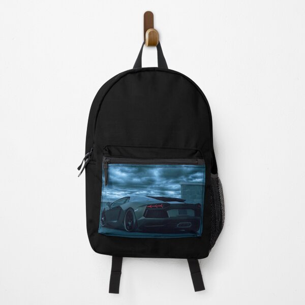 Large Backpack/ Lamborghini Money/ lamborghini/ money/ green backpack/ fashion blue backpack/ back to school/ street wear/ cars backpack