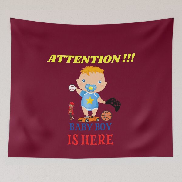 Item preview, Attention Baby Boy Is Here Funny T-Shirt  designed and sold by netdota.