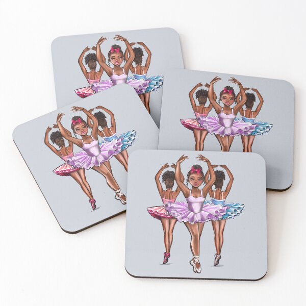 Item preview, African American, Black ballerina girls with corn rows dancing 6 !  This black girl loves dance Afro hair dark brown skin tutu. Love Ballet designed and sold by Artonmytee.