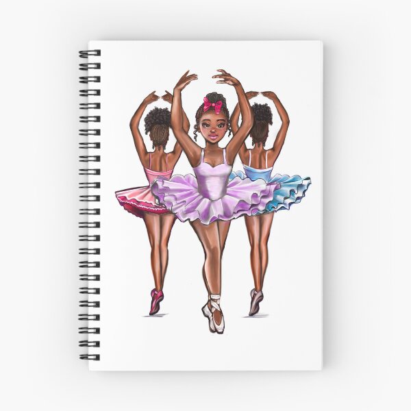 Item preview, African American, Black ballerina girls with corn rows dancing 6 !  This black girl loves dance Afro hair dark brown skin tutu. Love Ballet designed and sold by Artonmytee.