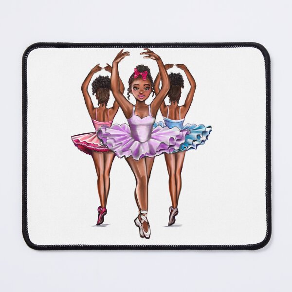 Item preview, African American, Black ballerina girls with corn rows dancing 6 ! This black girl loves dance Afro hair dark brown skin tutu. Love Ballet designed and sold by Artonmytee.