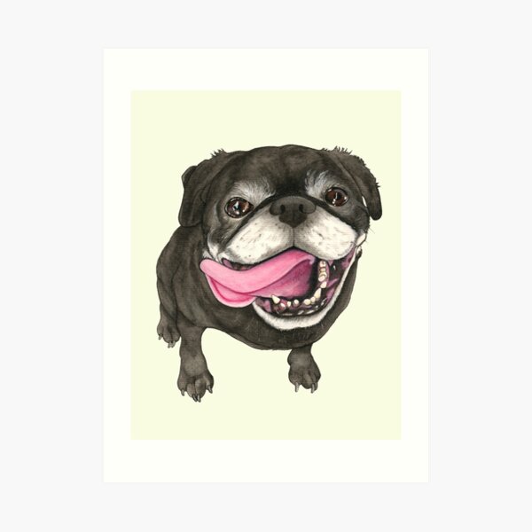 Black Pug Art Print