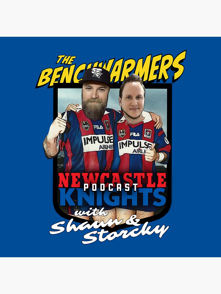 "Benchwarmers logo on blue" Sticker for Sale by BenchwarmersNRL Redbubble