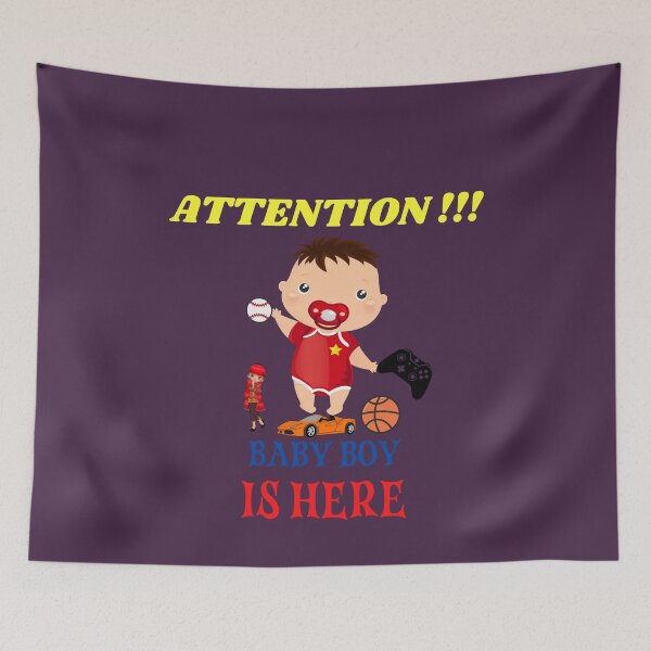 Item preview, Attention Baby Boy Is Here Funny T-Shirt  designed and sold by netdota.