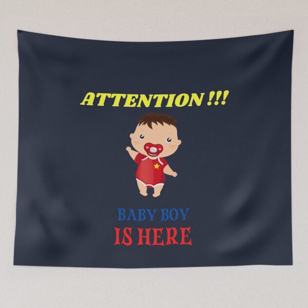 Item preview, Attention Baby Boy Is Here Funny T-Shirt  designed and sold by netdota.