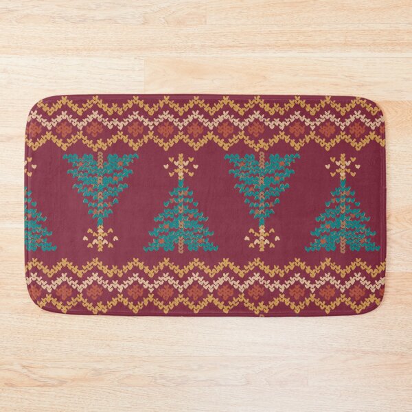 Item preview, Fir tree sweater on maroon background designed and sold by AbbyLedGar.