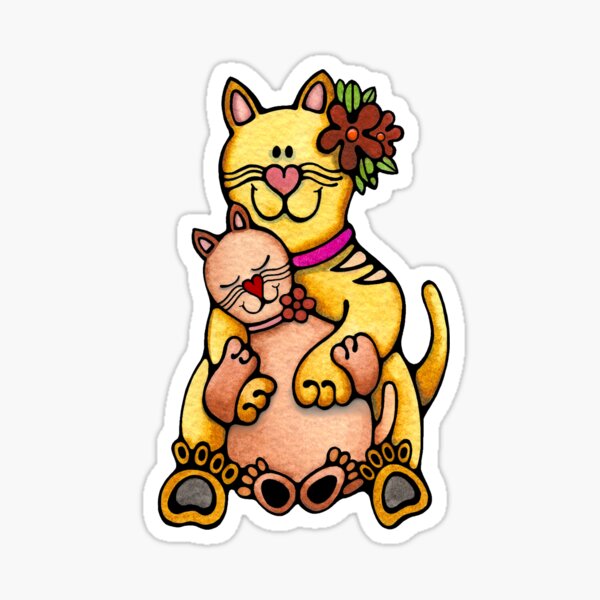Cat Mom and Kitten Sticker