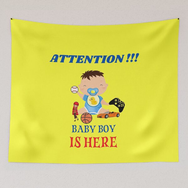 Item preview, Attention Baby Boy Is Here Funny T-Shirt  designed and sold by netdota.