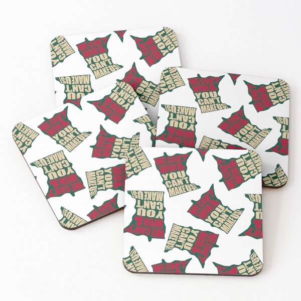 Item preview, We Can't Win & You Can't Make Us - MN hockey Pattern - Minnesota Sports Fans Pattern - Minnesota Hockey Pattern - Green, Tan, & Red designed and sold by EcoElsa.